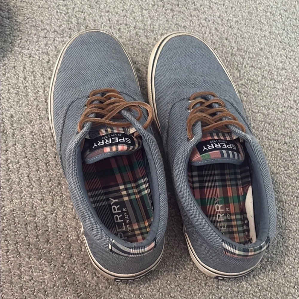 Sperry Gray Boat Shoes with Nautical Charm